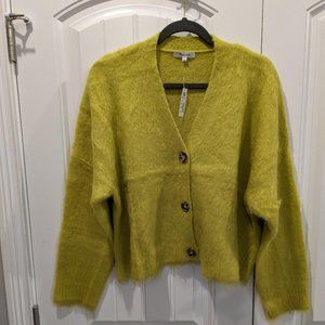 MADEWELL BRUSHED V-NECK CARDIGAN SWEATER - Large